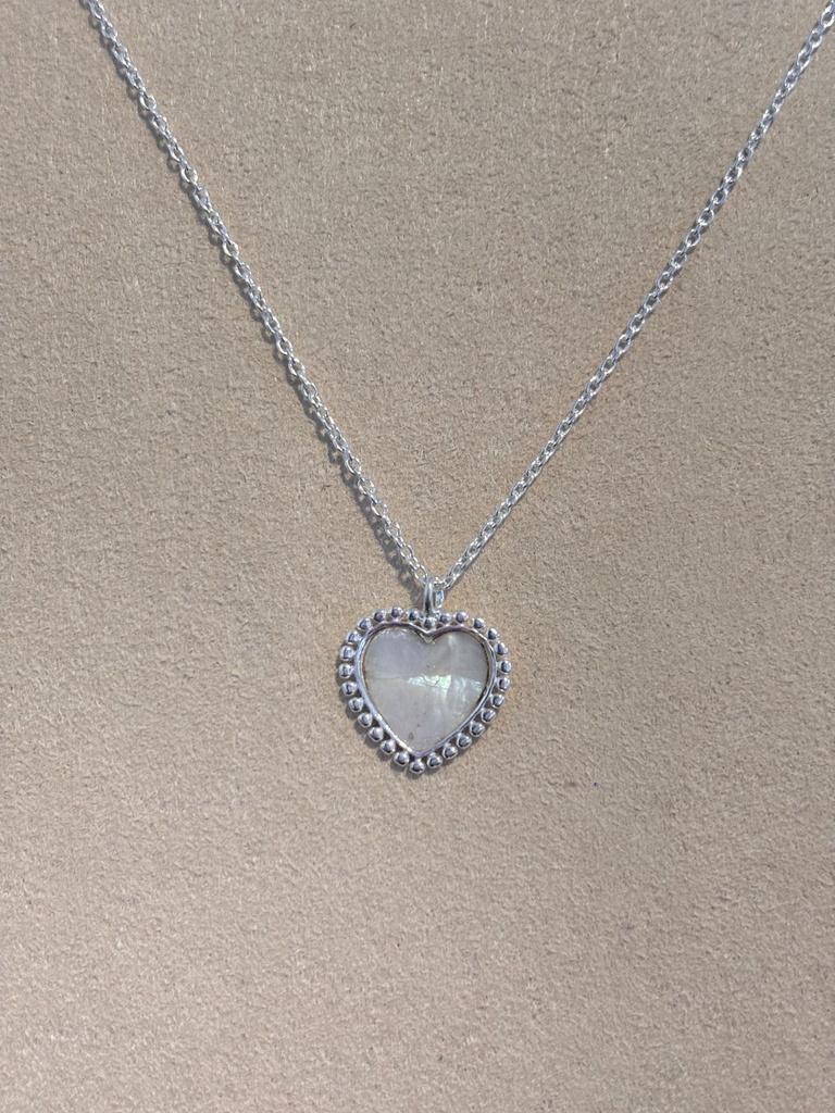 Gargantilla love con piedra en Nacar D1407