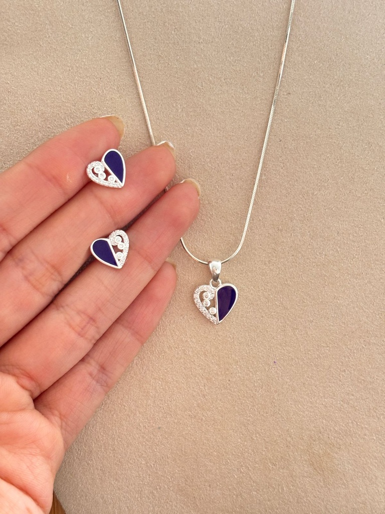 Conjunto Corazon Guindo D1604