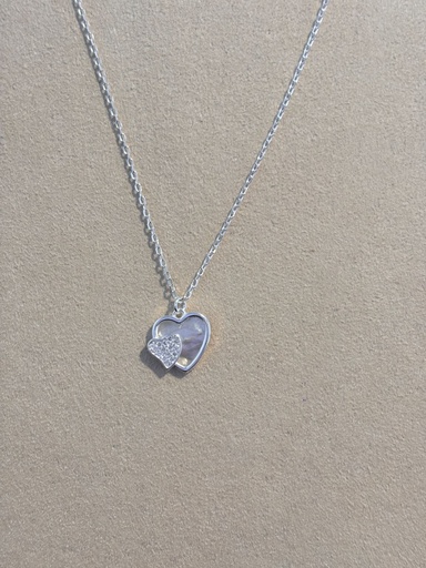 Gargantilla Corazón con piedra en Nácar D1406