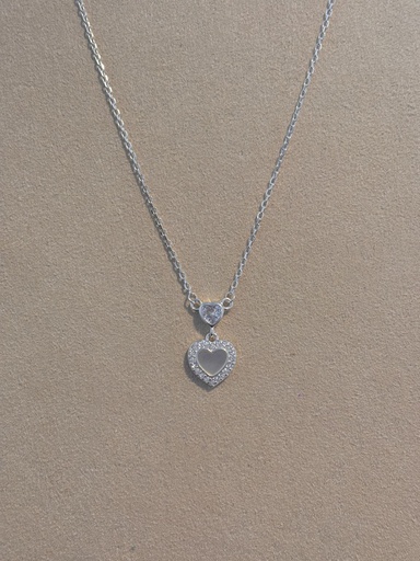 Gargantilla Piedra en ópalo en Corazón con Punto de luz D1408