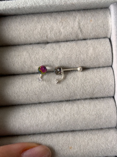 Aretes con seguro de bebe Tornasol 